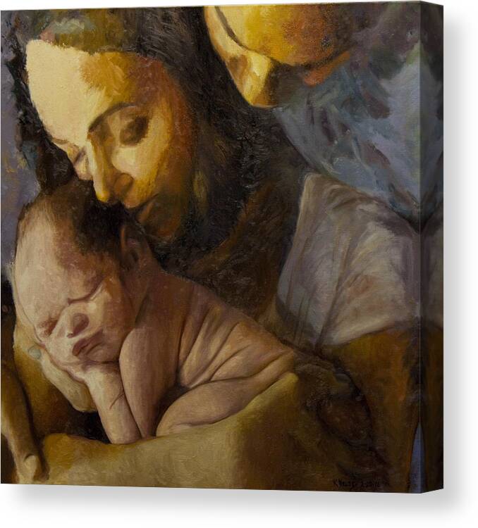 Mother Canvas Print featuring the painting Enveloped by Kenneth Young