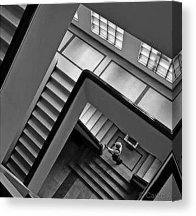 Brazil Canvas Print featuring the photograph #escherstaircase #graphic #bw by Carlos Alkmin