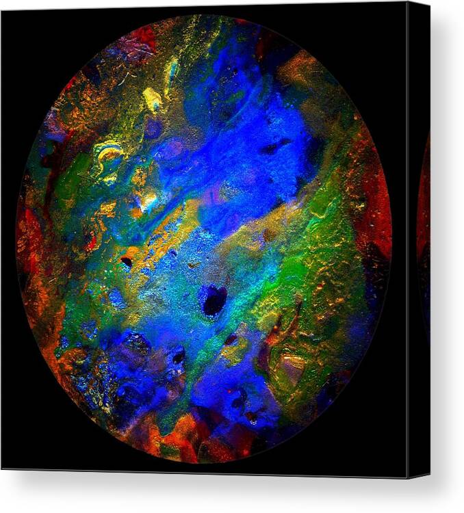 Gemstones Canvas Print featuring the painting Evolution Series 1005-round by Dina Sierra