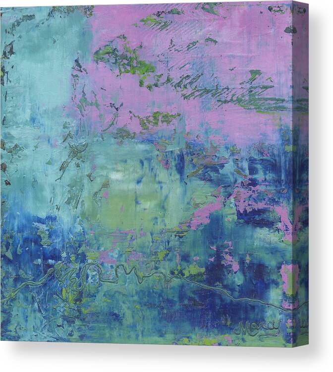 Abstract Canvas Print featuring the painting Exotic by Marcy Brennan