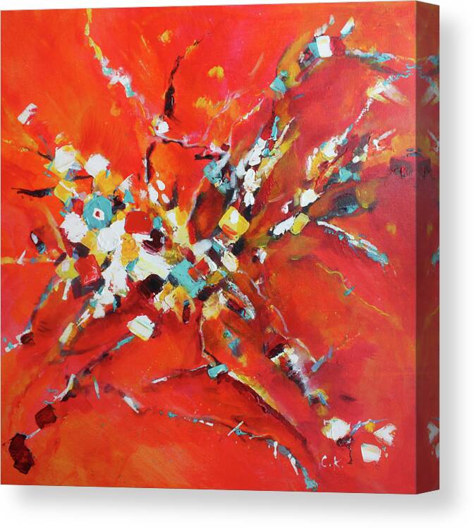 Abstract Canvas Print featuring the painting Exuberance by Christiane Kingsley