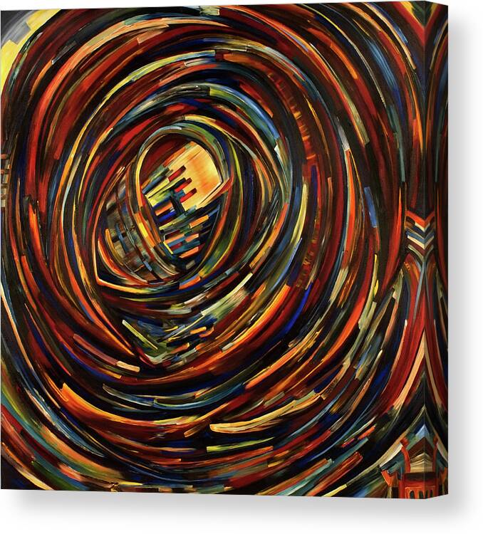 Abstract Canvas Print featuring the painting Eye of the Cosmos by Gretchen Dreisbach