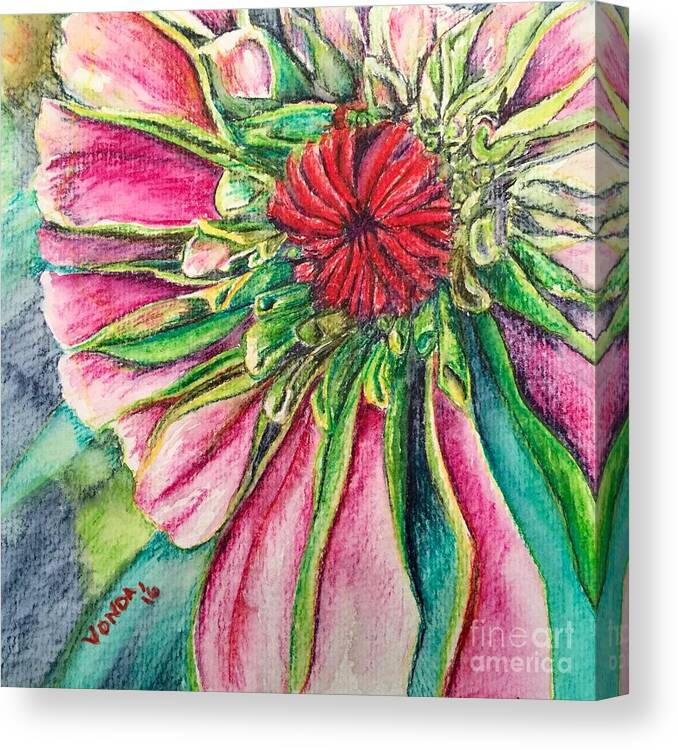 Macro Canvas Print featuring the drawing Eye of Zen by Vonda Lawson-Rosa