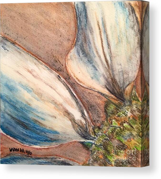 Macro Canvas Print featuring the drawing Faded Glory by Vonda Lawson-Rosa