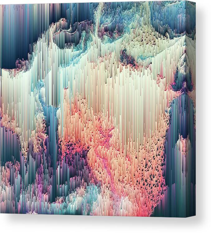 Trippy Canvas Print featuring the digital art Fairyland - Pixel Art by Jennifer Walsh