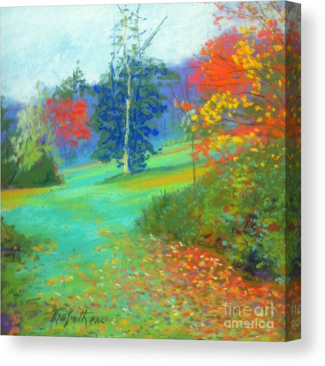 Pastels Canvas Print featuring the pastel Fall across the field by Rae Smith PAC