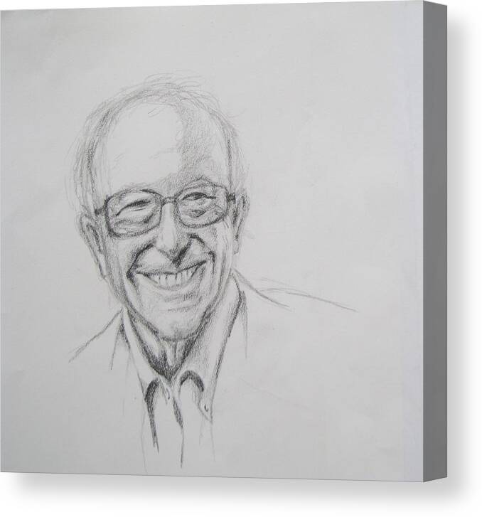 Bernie Sanders Canvas Print featuring the drawing Feel The Bern by Patricia Kanzler