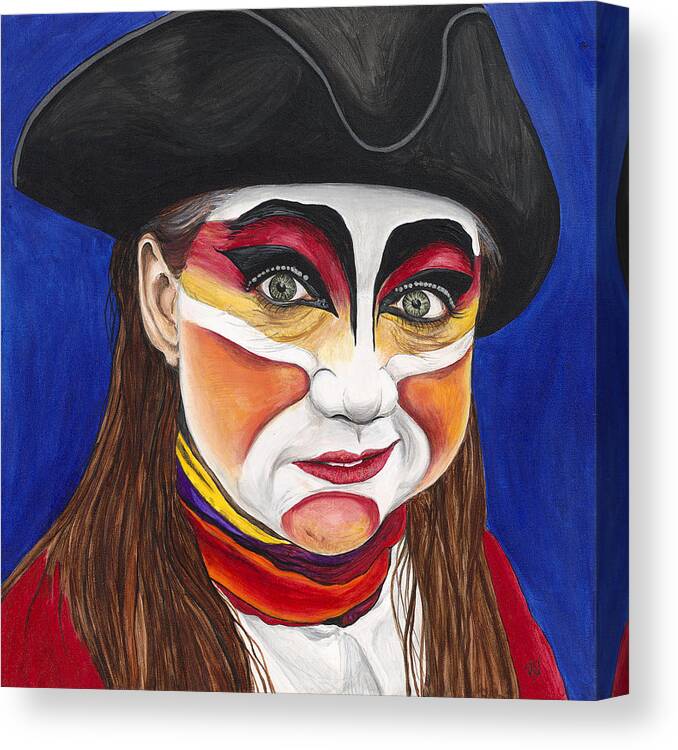 Pirate Canvas Print featuring the painting Female Carnival Pirate by Patty Vicknair