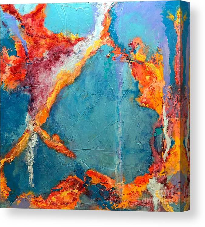 Abstract Painting Canvas Print featuring the painting Fire and Ice by Mary Mirabal