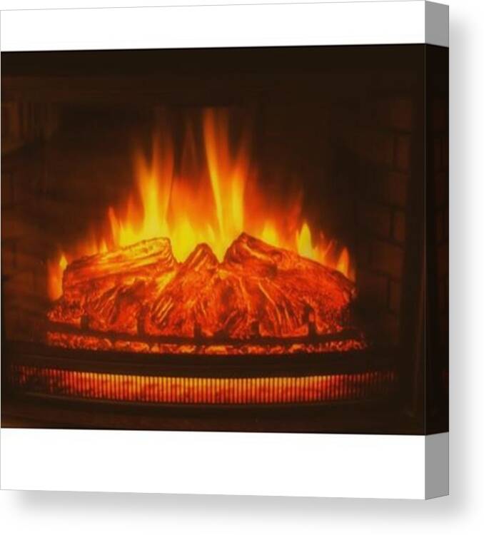 Love Canvas Print featuring the photograph #fireplace #fire #flame #logs #wood by David Haskett II