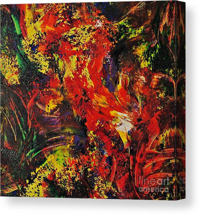 Abstract Canvas Print featuring the painting Fireworks by Chani Demuijlder