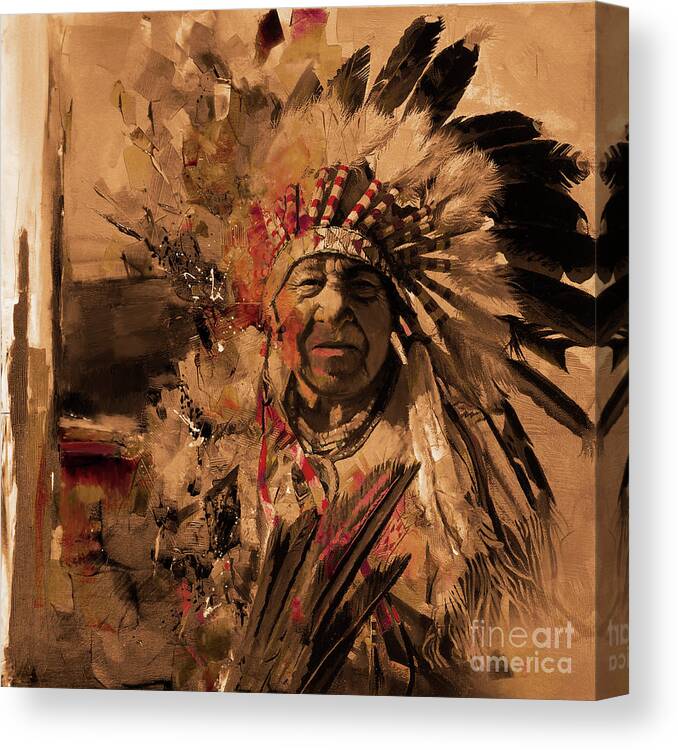 Chief Canvas Print featuring the painting First Generation 07 by Gull G