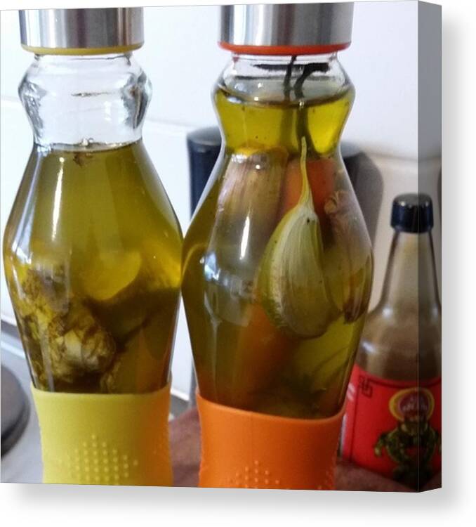 Goodfood Canvas Print featuring the photograph First Two Flavoured Olive Oils Done by Jaynie Lea