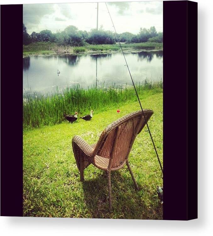 Dad Canvas Print featuring the photograph Fishing Before the Storm by Roberto Munoz