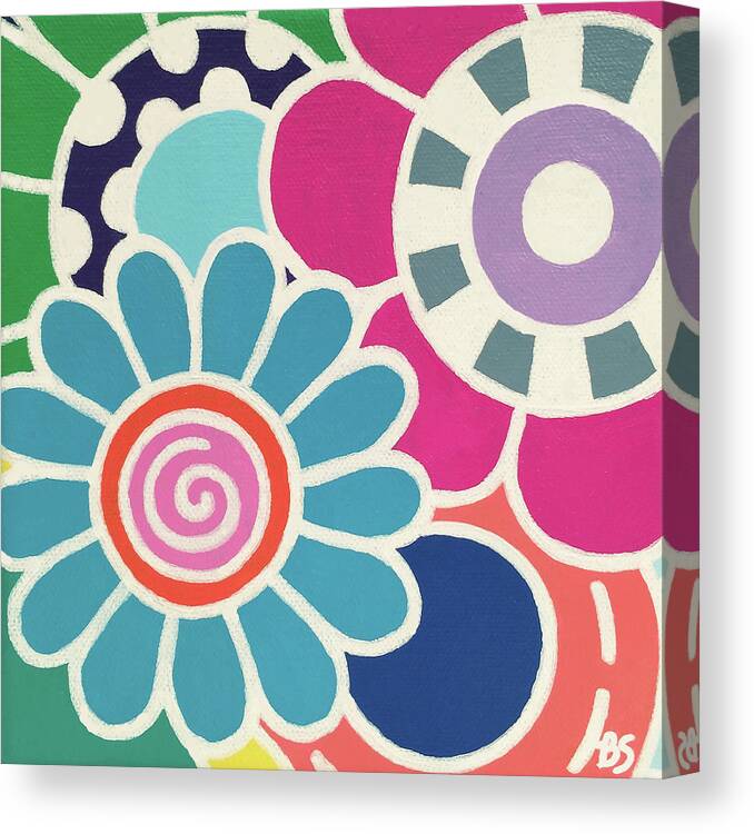 Flowers Canvas Print featuring the painting Five Blooms by Beth Ann Scott