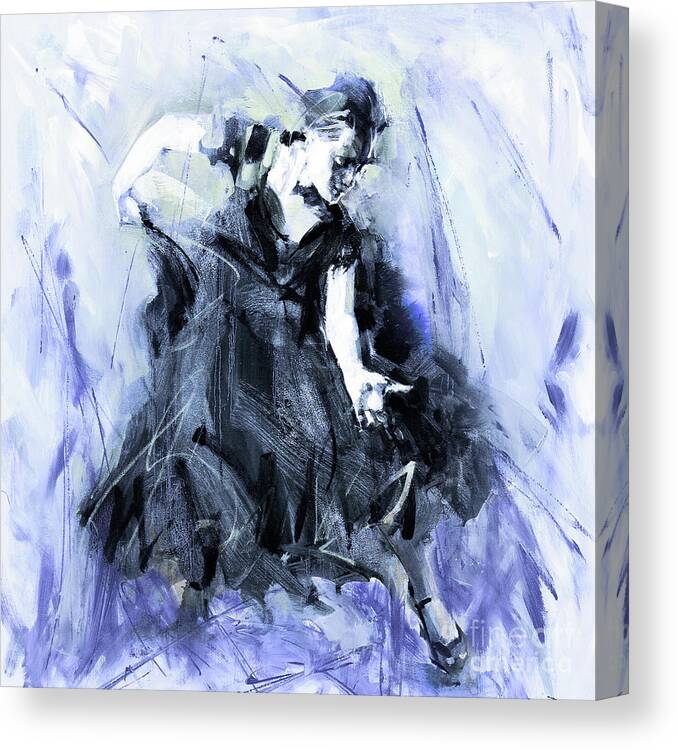 Dance Canvas Print featuring the painting Flamenco Dancer art 45H by Gull G