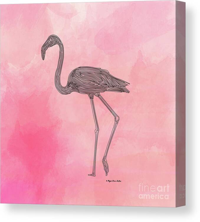 Bird Canvas Print featuring the digital art Flamingo3 by Megan Dirsa-DuBois