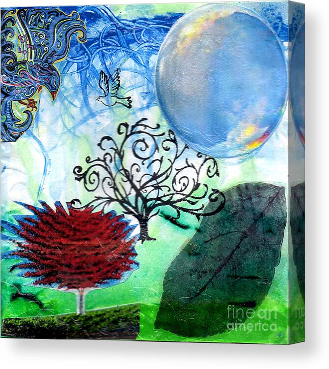 Birds Canvas Print featuring the mixed media Flight Of Fancy by Genevieve Esson