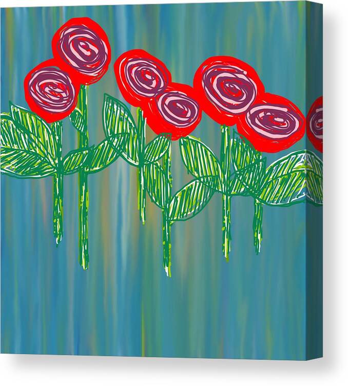 Abstract Canvas Print featuring the photograph Floating Roses by Charles Brown