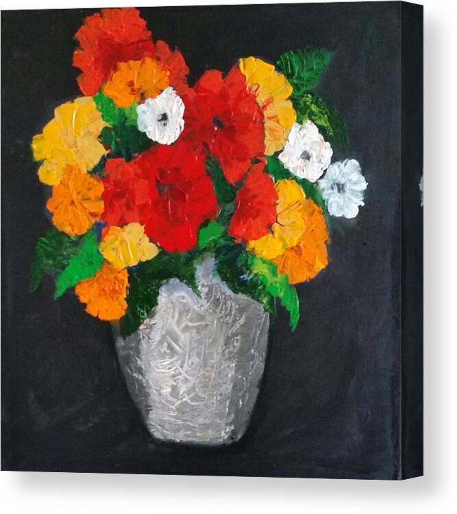 Floral Canvas Print featuring the painting Floral Elegance by Rosie Sherman