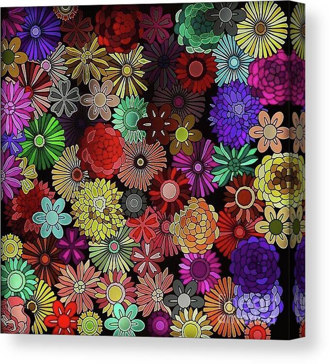 Canvas Print featuring the digital art Floral Love by Lisa Marie Towne