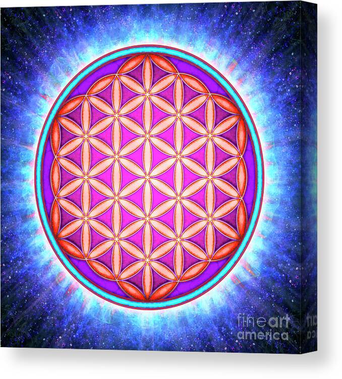 Flower Of Live Canvas Print featuring the digital art Flower Of Live - Universe Energy by Dirk Czarnota