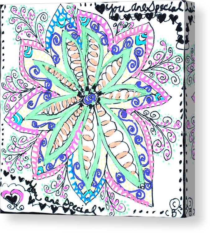Caregiver Canvas Print featuring the drawing Flower Power by Carole Brecht