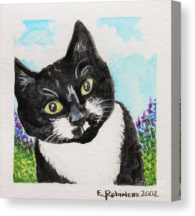 Cat Canvas Print featuring the painting Follow Me Into the Garden by Elizabeth Robinette Tyndall
