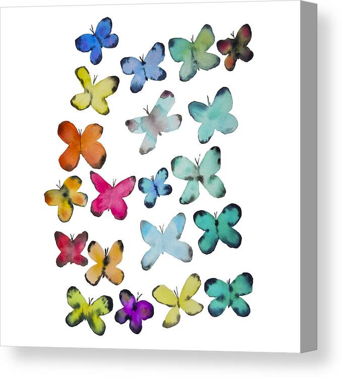 Butterflies Canvas Print featuring the painting For A Friend by Roleen Senic