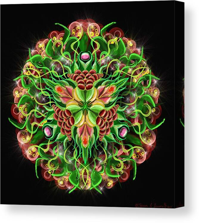  Psychedelic Canvas Print featuring the painting Forbidden flower by ThomasE Jensen