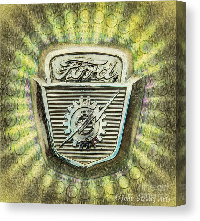 Fine Art Photography Canvas Print featuring the photograph Ford F-350 Badge by John Strong