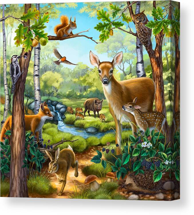 Forest Animals Canvas Print / Canvas Art by Anne Wertheim - Pixels