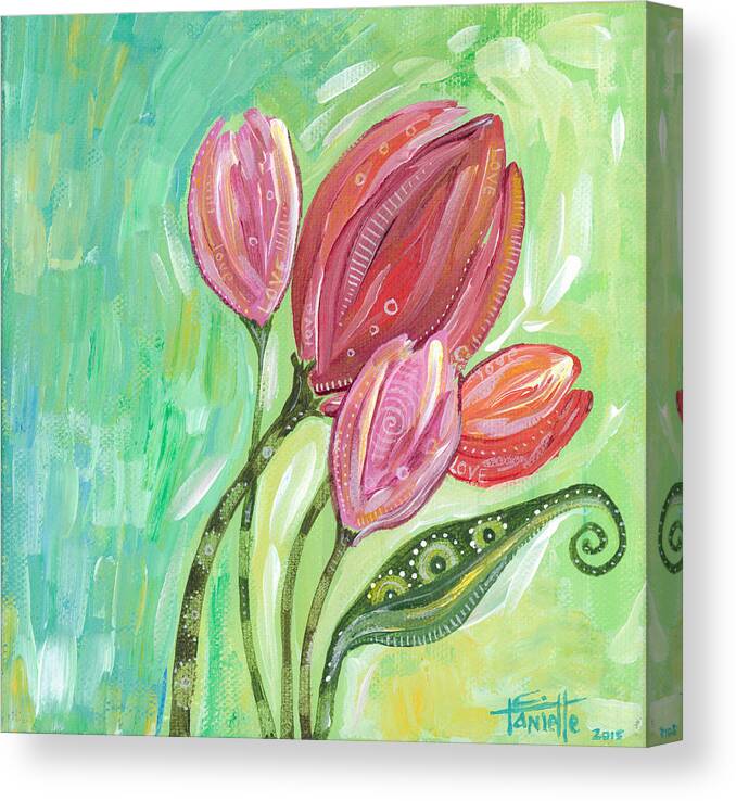 Floral Painting Canvas Print featuring the painting Forever in Bloom by Tanielle Childers