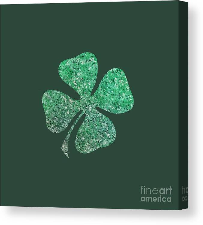 Four Leaf Clover Canvas Print featuring the painting Four Leaf Clover by Rachel Hannah