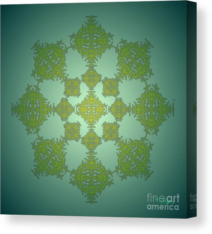 Fractals Canvas Print featuring the digital art Fractal Tracery 1B by Walter Neal