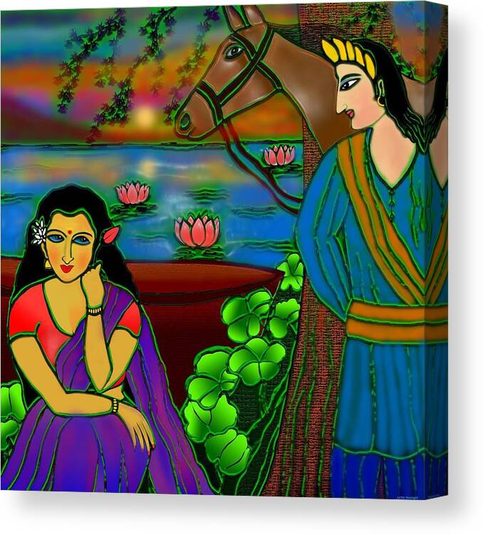 Painting With A Story Canvas Print featuring the digital art Fragrance Of Magnolias by Latha Gokuldas Panicker