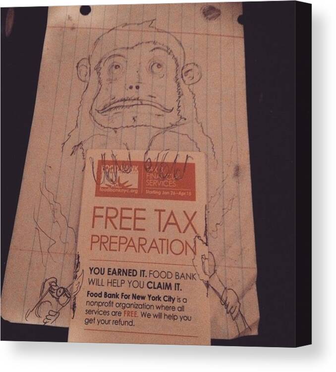 Tax Canvas Print featuring the photograph #free #tax #service by Daniel Romero