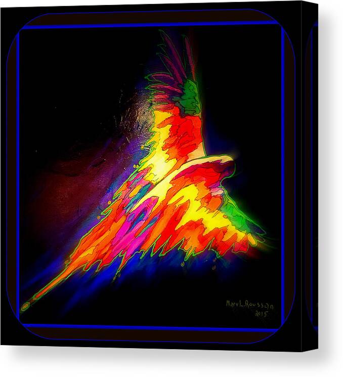 Bird Canvas Print featuring the painting Freedom SOLD by MarvL Roussan