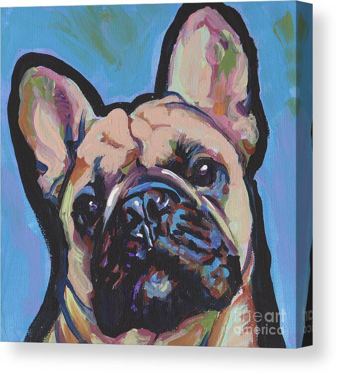 French Bulldog Canvas Print featuring the painting French Me Up by Lea