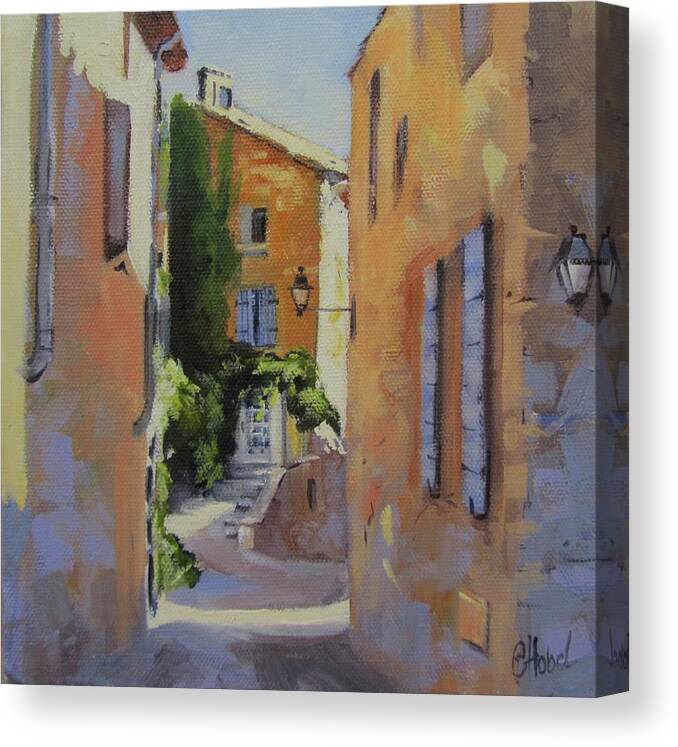 Hill Town Canvas Print featuring the painting French Street by Chris Hobel