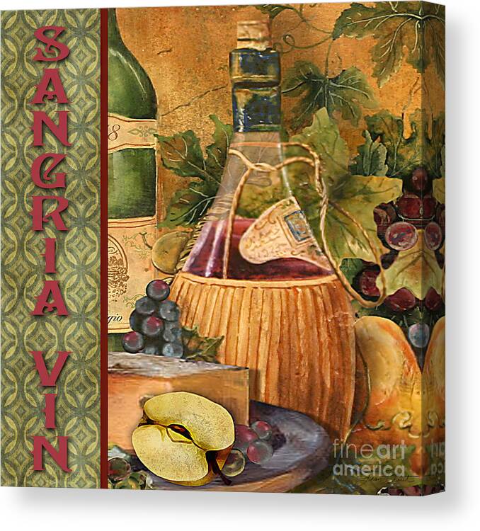 Acrylic Painting Canvas Print featuring the painting French Wine-JP3099 by Jean Plout
