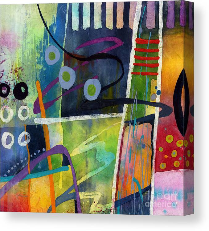 Abstract Canvas Print featuring the painting Fresh Jazz - Red by Hailey E Herrera