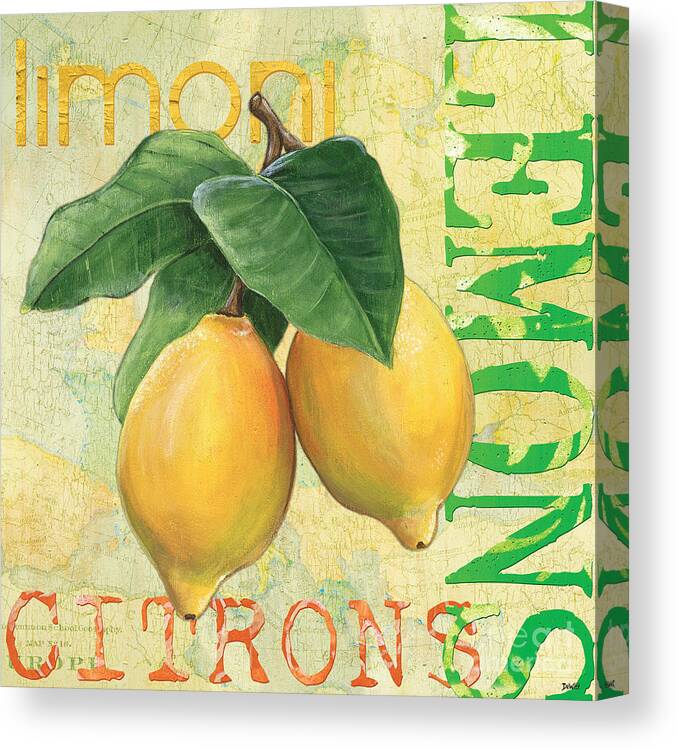 Lemon Canvas Print featuring the painting Froyo Lemon by Debbie DeWitt