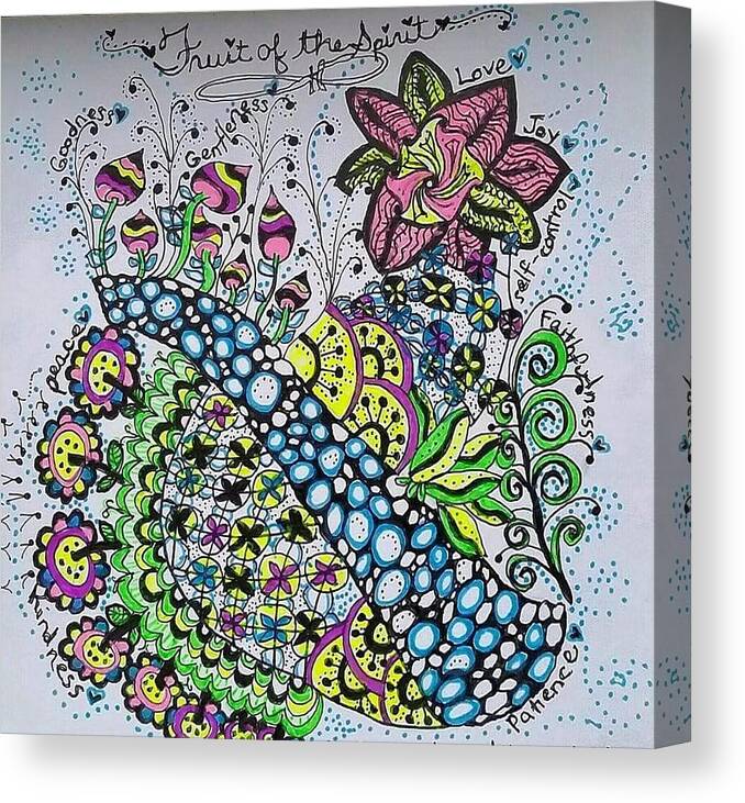 Caregiver Canvas Print featuring the drawing Fruit of the Spirit by Carole Brecht