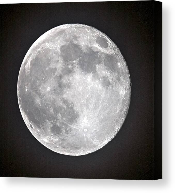 Moon Canvas Print featuring the photograph Full Moon by William Bitman