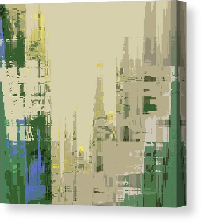 Abstract Canvas Print featuring the digital art Futura Circa 66 by Gina Harrison