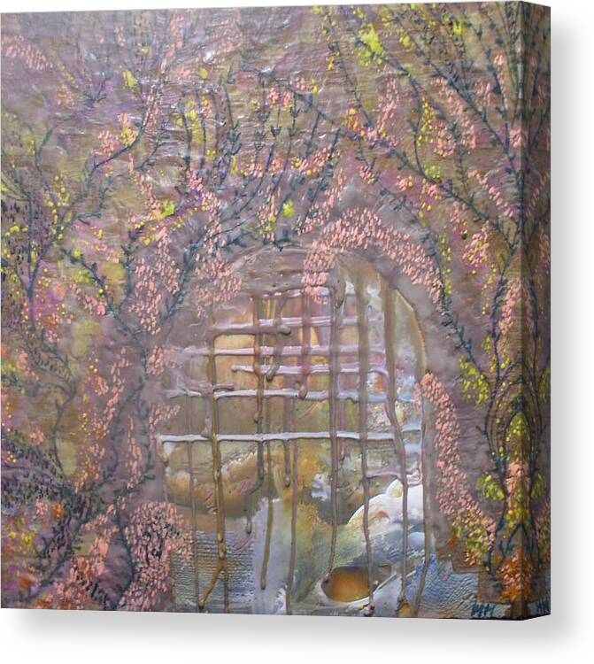 Encaustic Canvas Print featuring the painting Gateway to Positive Change by Heather Hennick