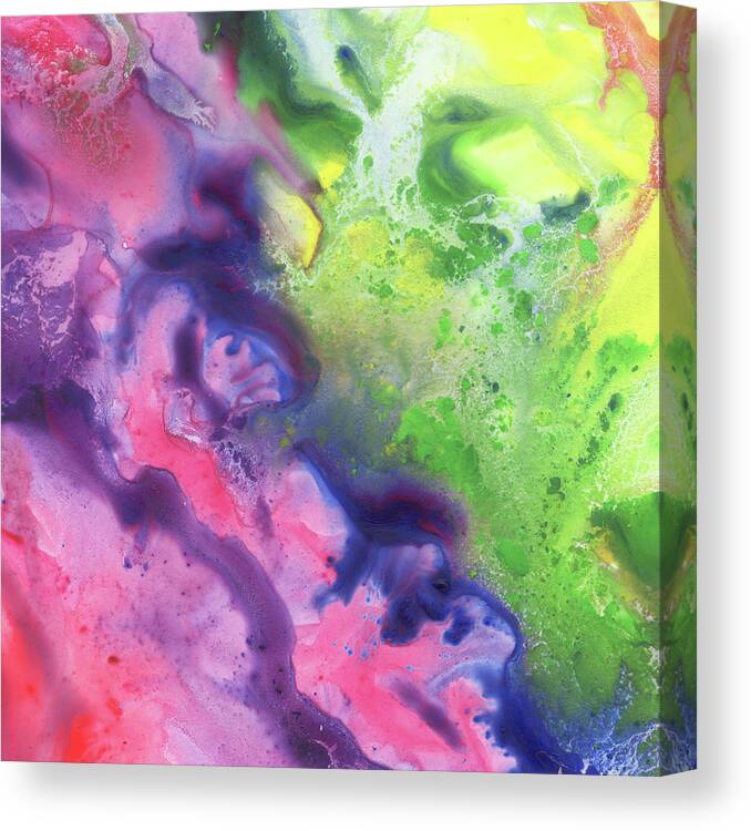 Rainbow Canvas Print featuring the painting Gazing At The Rainbow Abstract II by Irina Sztukowski