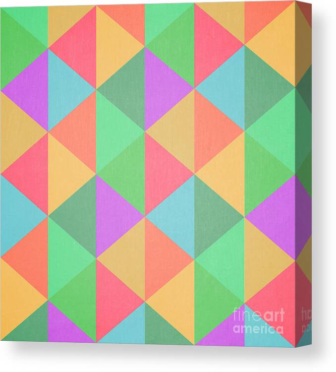 Triangles Canvas Print featuring the digital art Geometric Triangles Abstract Square by Edward Fielding