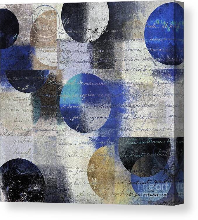 Abstract Canvas Print featuring the digital art Geomix 01 - 13a by Variance Collections